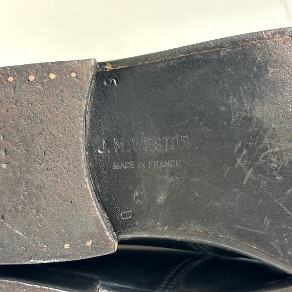 VERY GOOD J. M. Weston Simple Buckle Derby Single Monk Black Calf UK 6 / US 7 - Picture 12 of 13